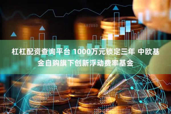 杠杠配资查询平台 1000万元锁定三年 中欧基金自购旗下创新浮动费率基金